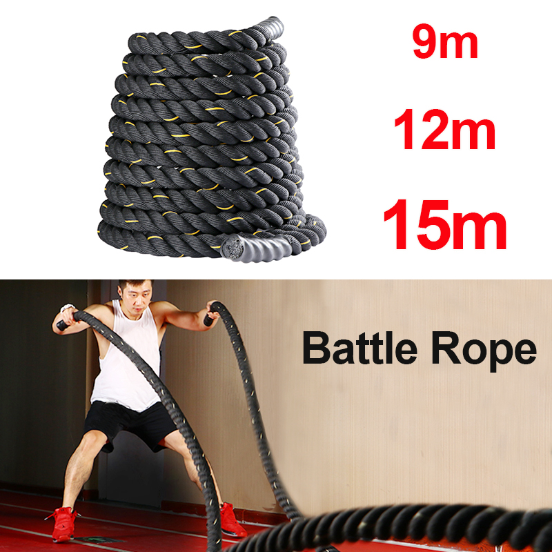 حبال معركة احترافية 9 م/12 م/1 - مراجعة Crossfit No Equipment Workouts وسعره